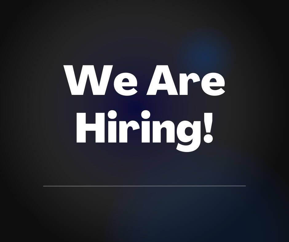 Graphic showing the words "We are Hiring"